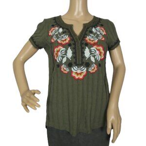 Anthropologie Akemi + Kin Embroidered Boho Shirt